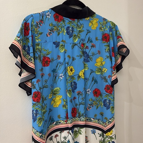 Alice + Olivia Asymmetrical Blue and White Floral Dress - silk blend - XS - Picture 6 of 7